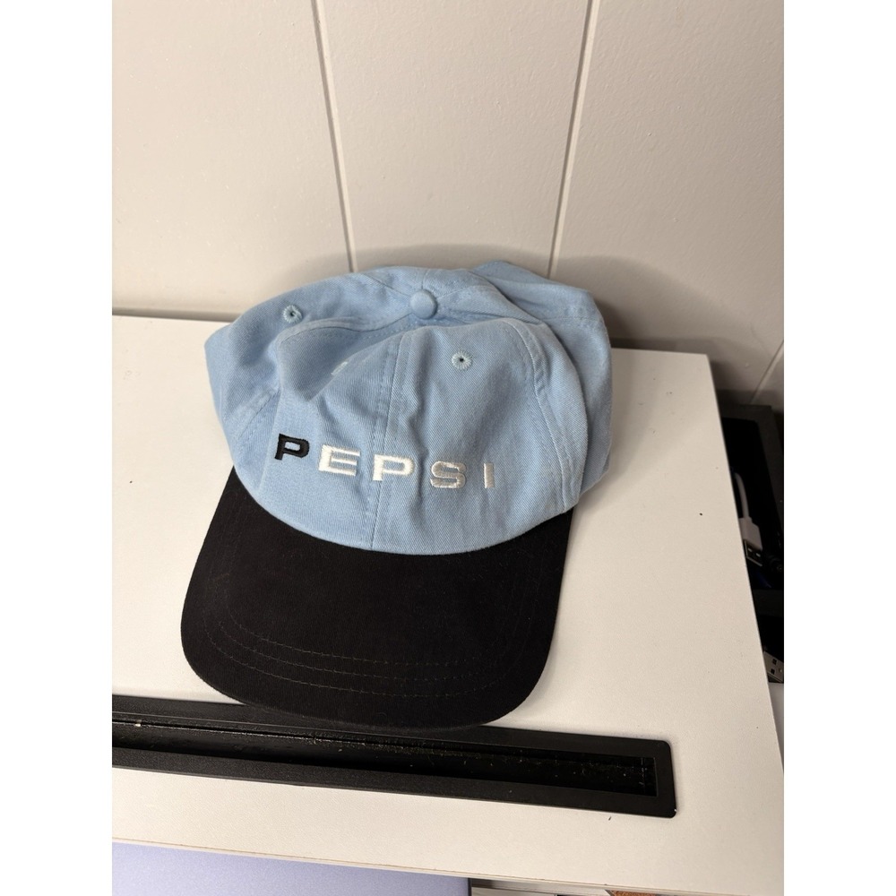 Vintage 90s Pepsi Logo Hat Baby blue Cola Soft Drink  vintage  Adjustable Y2K - Picture 2 of 4